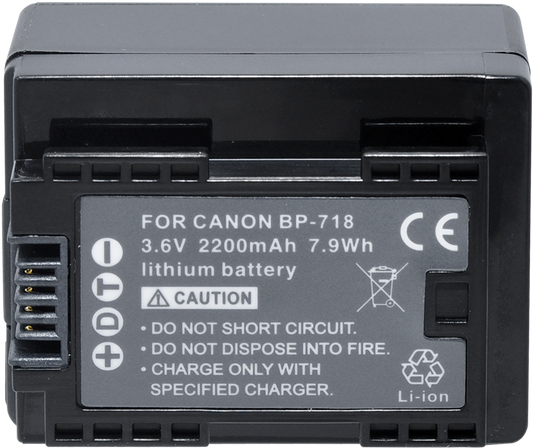 Replacement Battery F/CANON BP-718